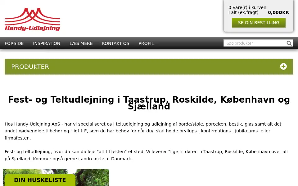 Screenshot of handyudlejning.dk