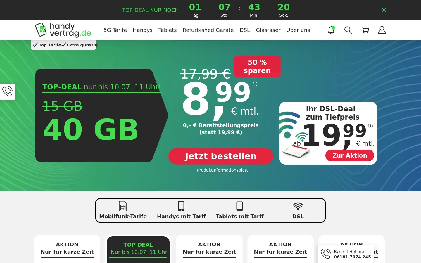 Screenshot of handyvertrag.de