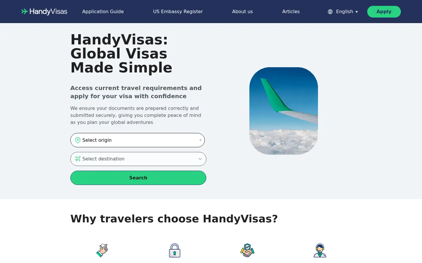 Screenshot of handyvisas.com