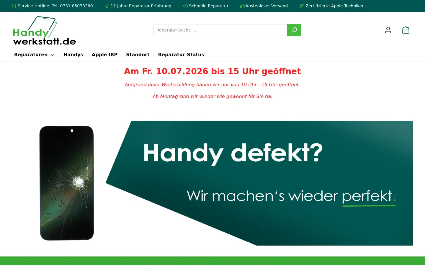 Screenshot of handywerkstatt.de