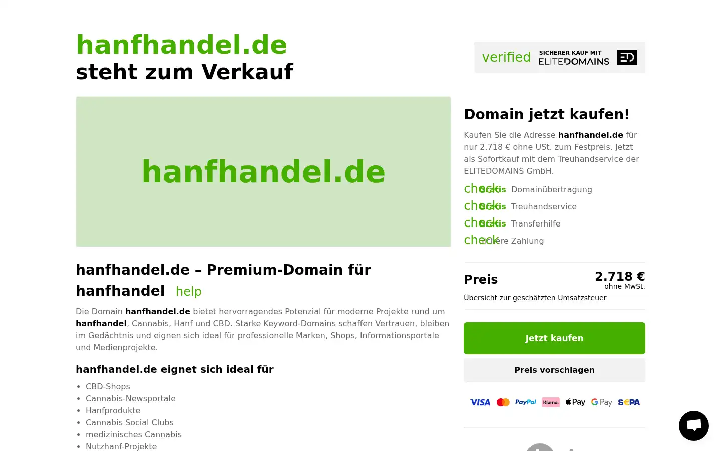 Screenshot of hanfhandel.de