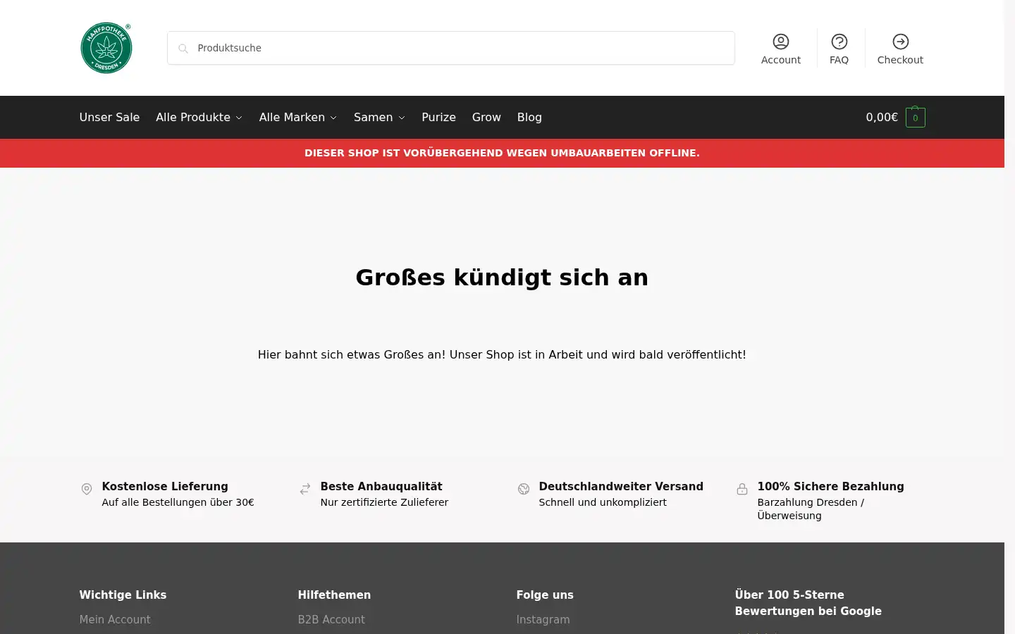 Screenshot of hanfpotheke.ca