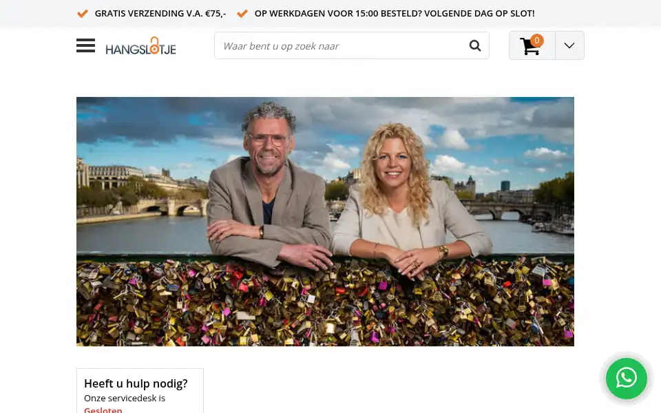 Screenshot of hangslotje.nl