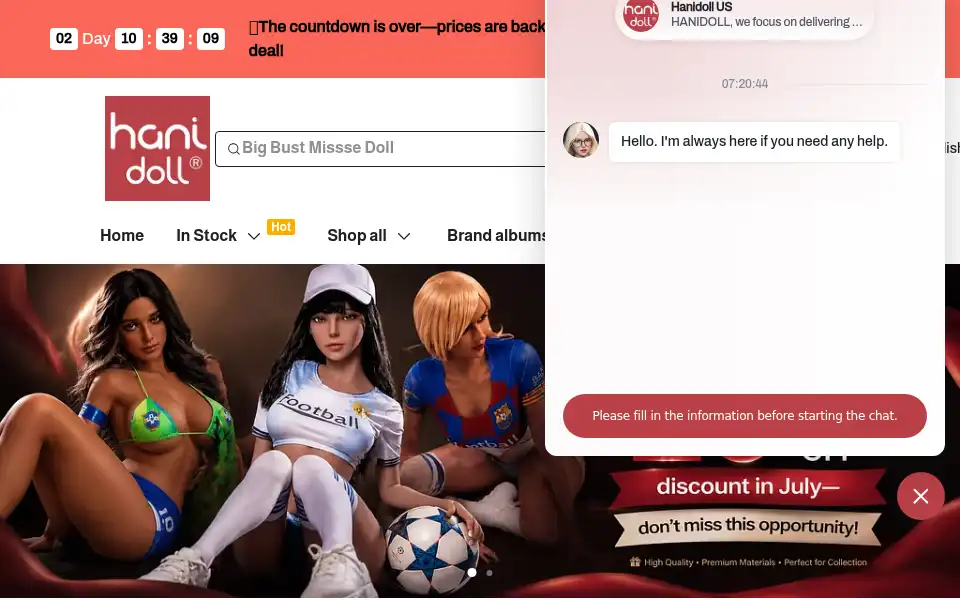Screenshot of hanidoll.com