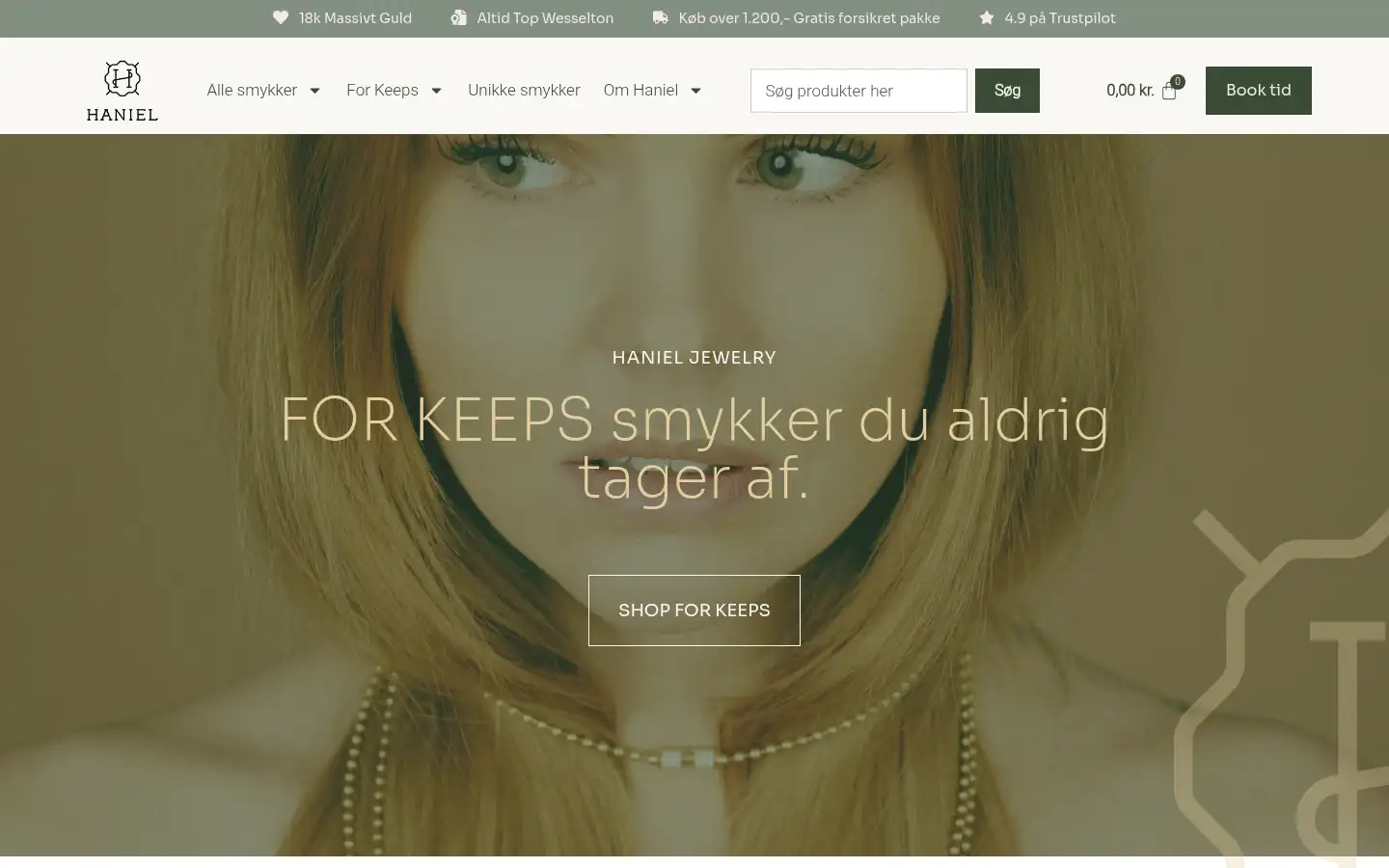 Screenshot of hanieljewelry.com