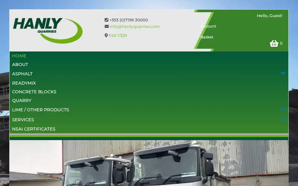 Screenshot of hanlyquarries.com