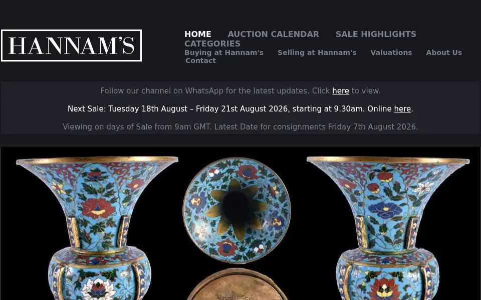 Screenshot of hannamsauctioneers.com