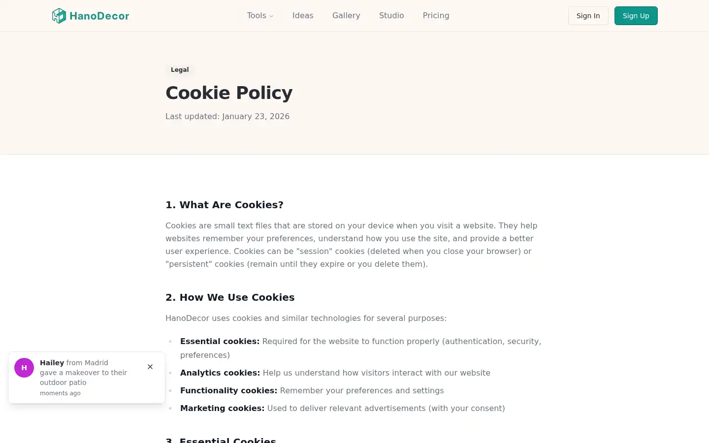 Screenshot of hanodecor.com