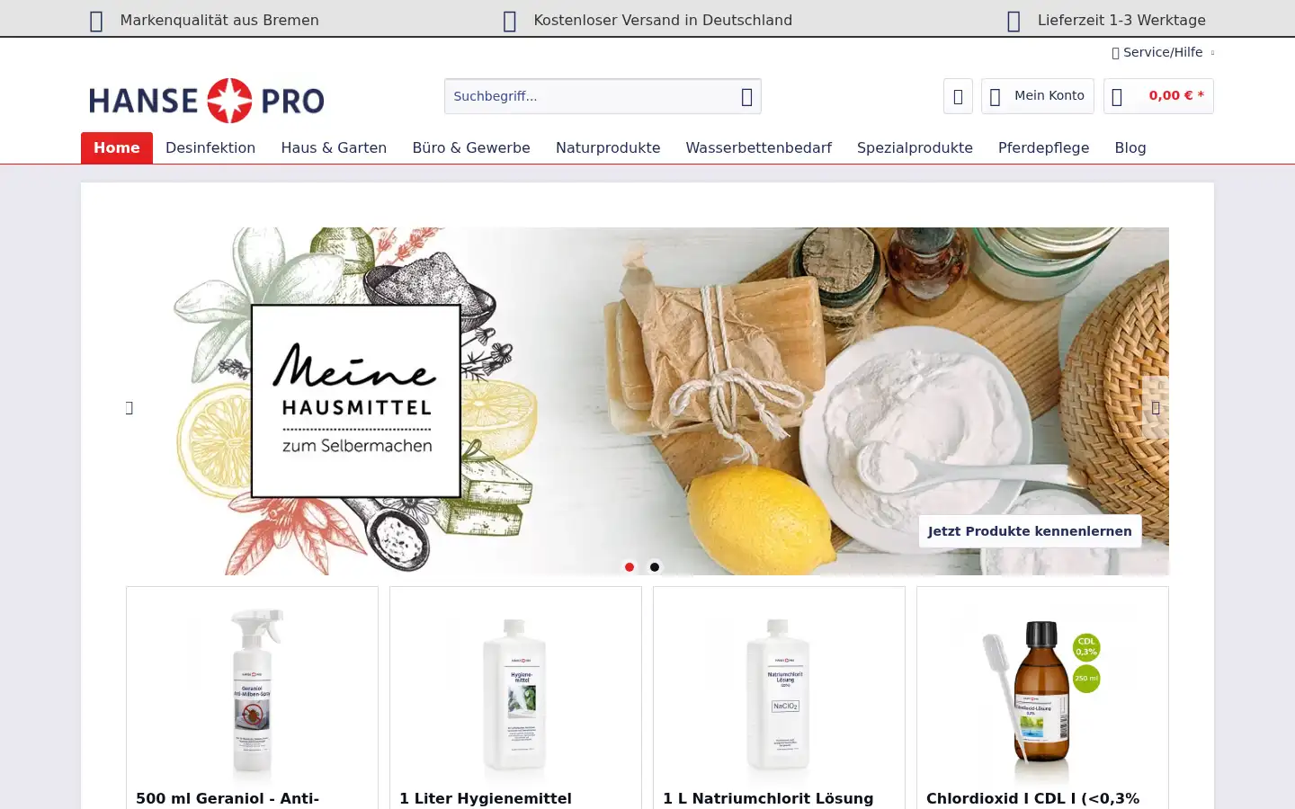 Screenshot of hansepro.de