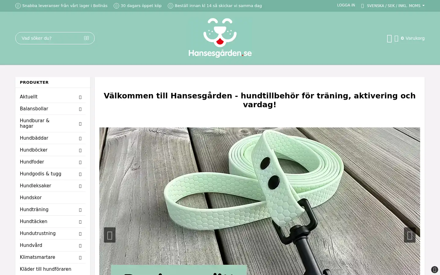 Screenshot of hansesgarden.se