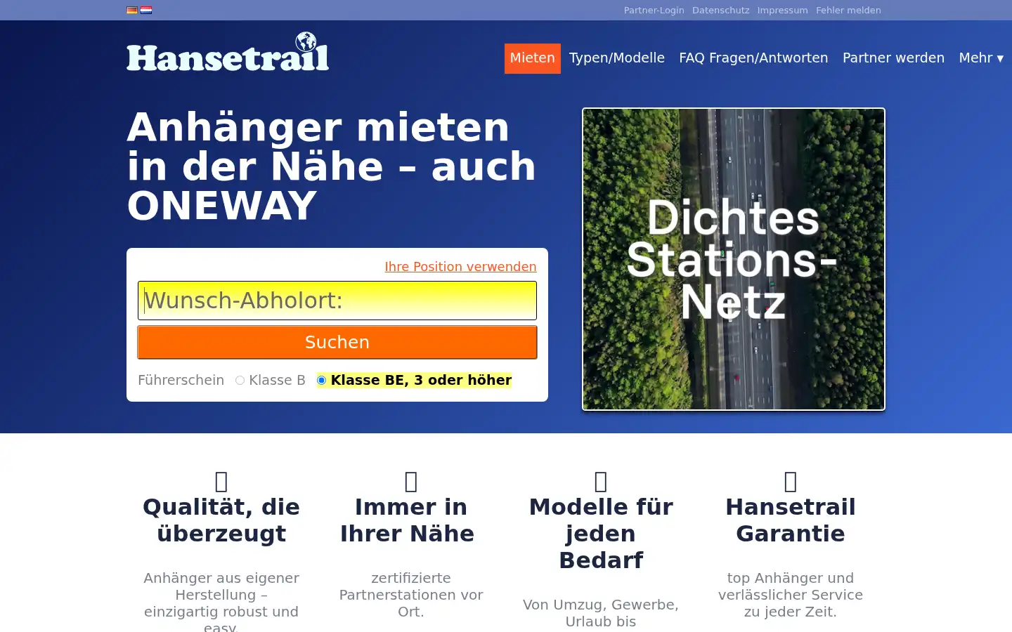 Screenshot of hansetrail.com