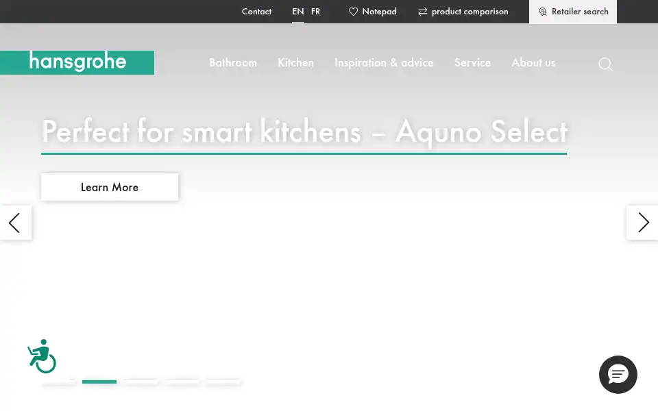 Screenshot of hansgrohe.ca