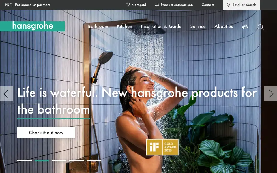 Screenshot of hansgrohe.co.uk