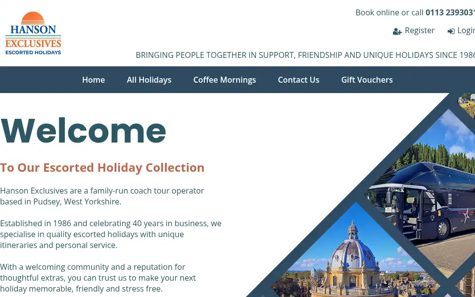 Screenshot of hansonexclusives.co.uk