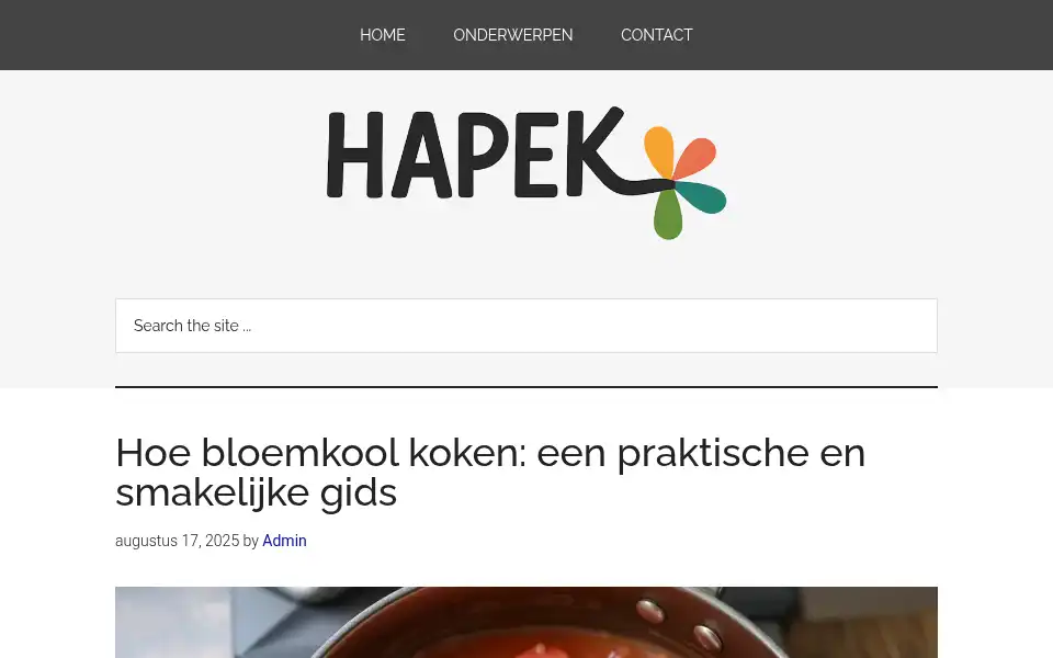 Screenshot of hapek.nl