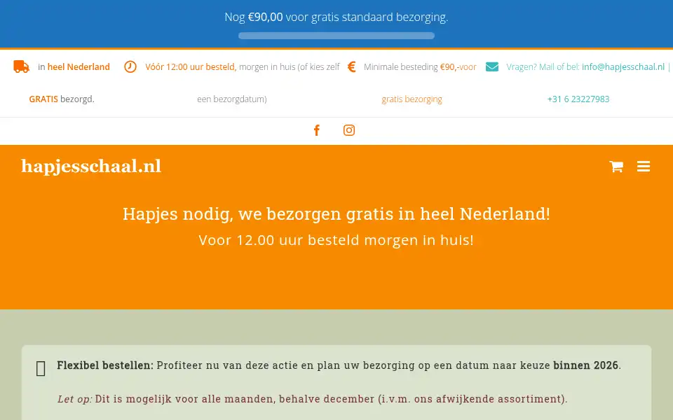 Screenshot of hapjesschaal.nl