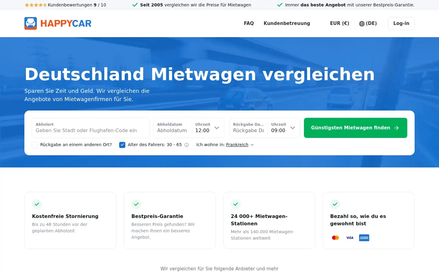Screenshot of happycar.de
