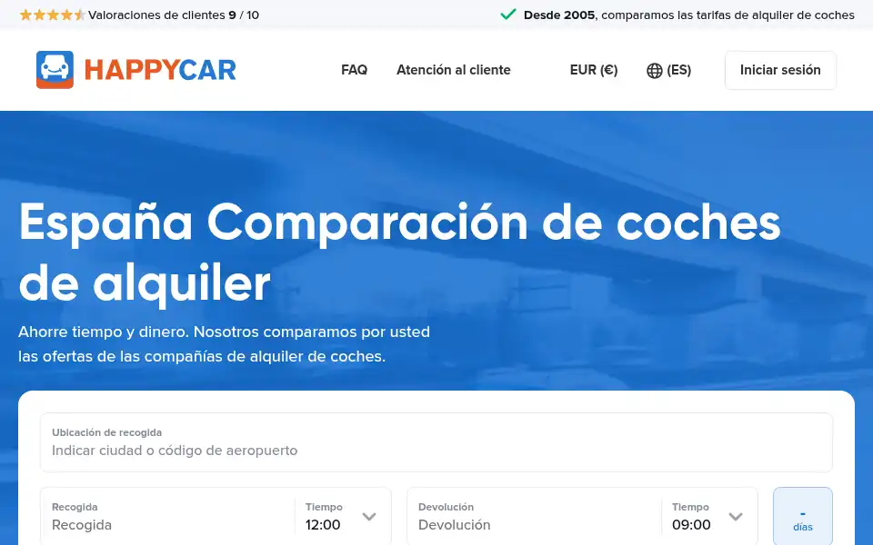 Screenshot of happycar.es