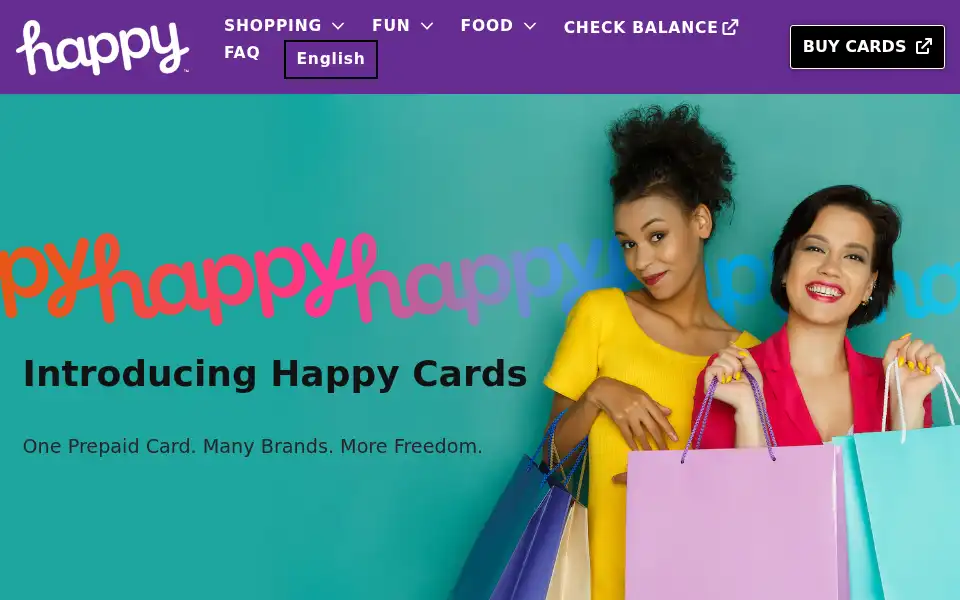Screenshot of happycards.ca