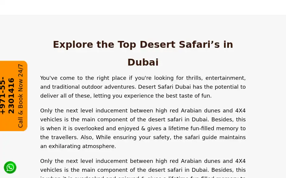 Screenshot of happydesertsafari.com
