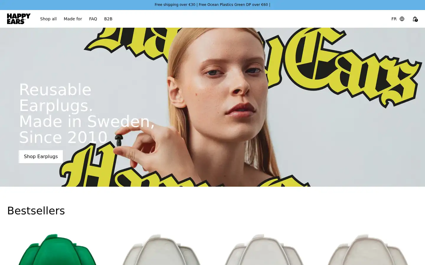 Screenshot of happyearsearplugs.com