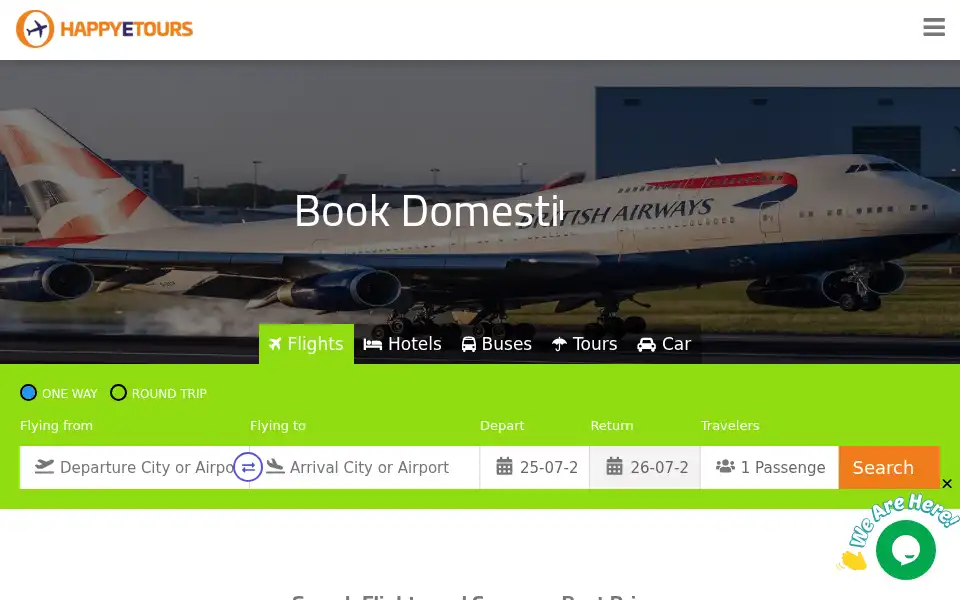 Screenshot of happyetours.com