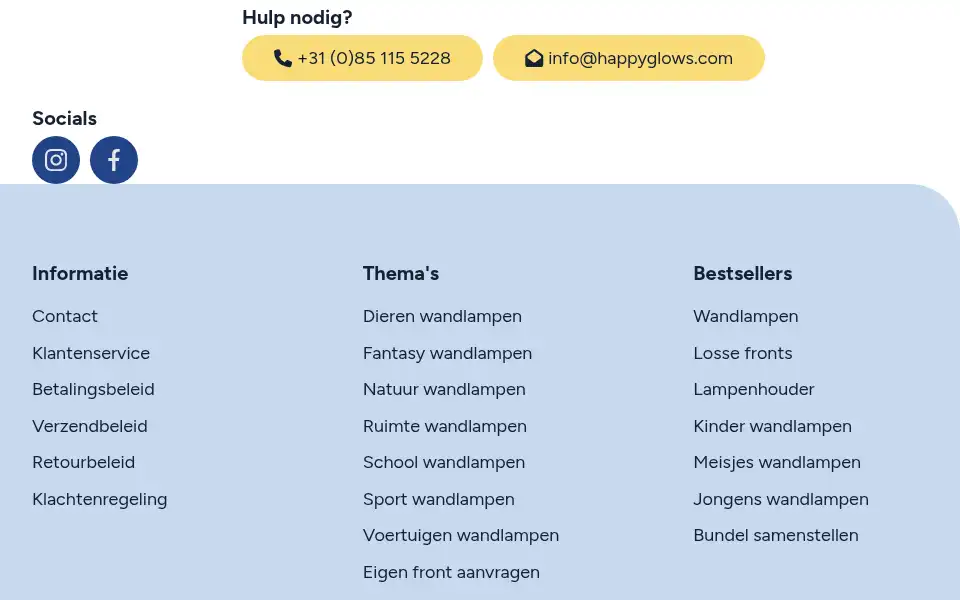 Screenshot of happyglows.com