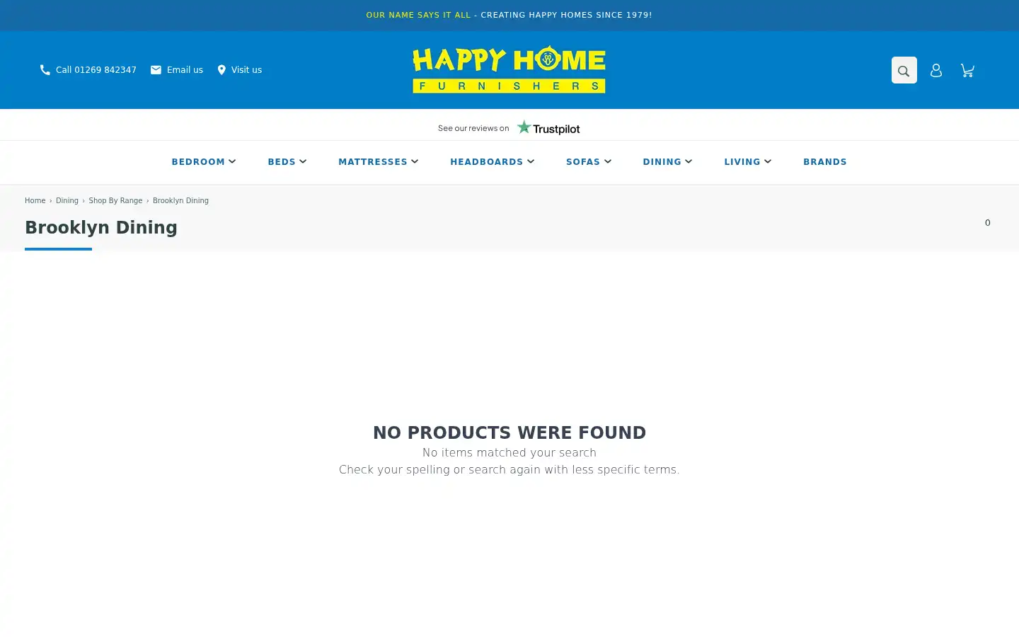 Screenshot of happyhomefurnishers.com
