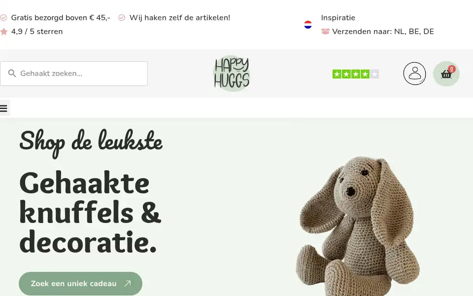 Screenshot of happyhuggs.nl