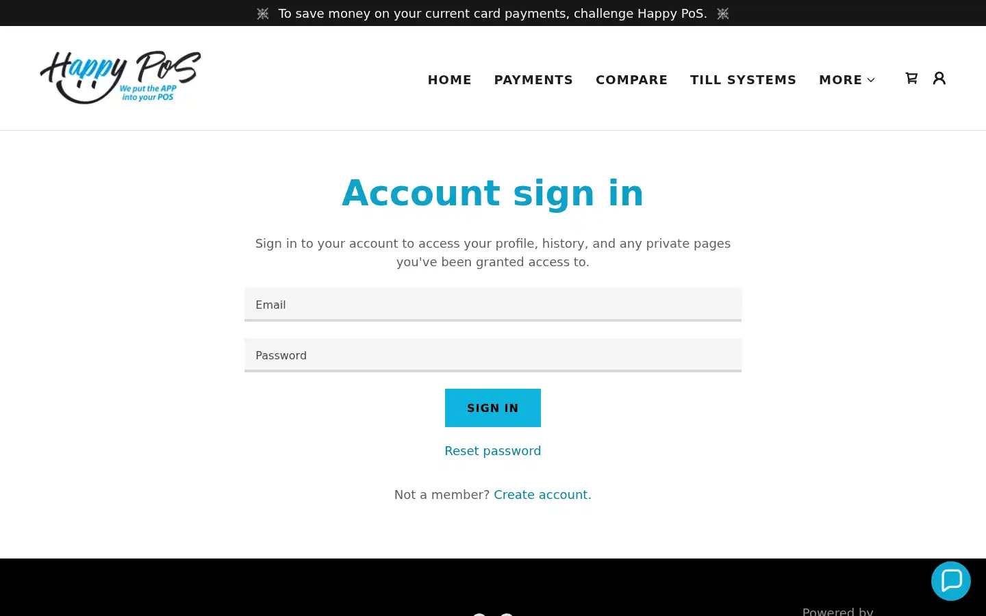 Screenshot of happypos.co.uk