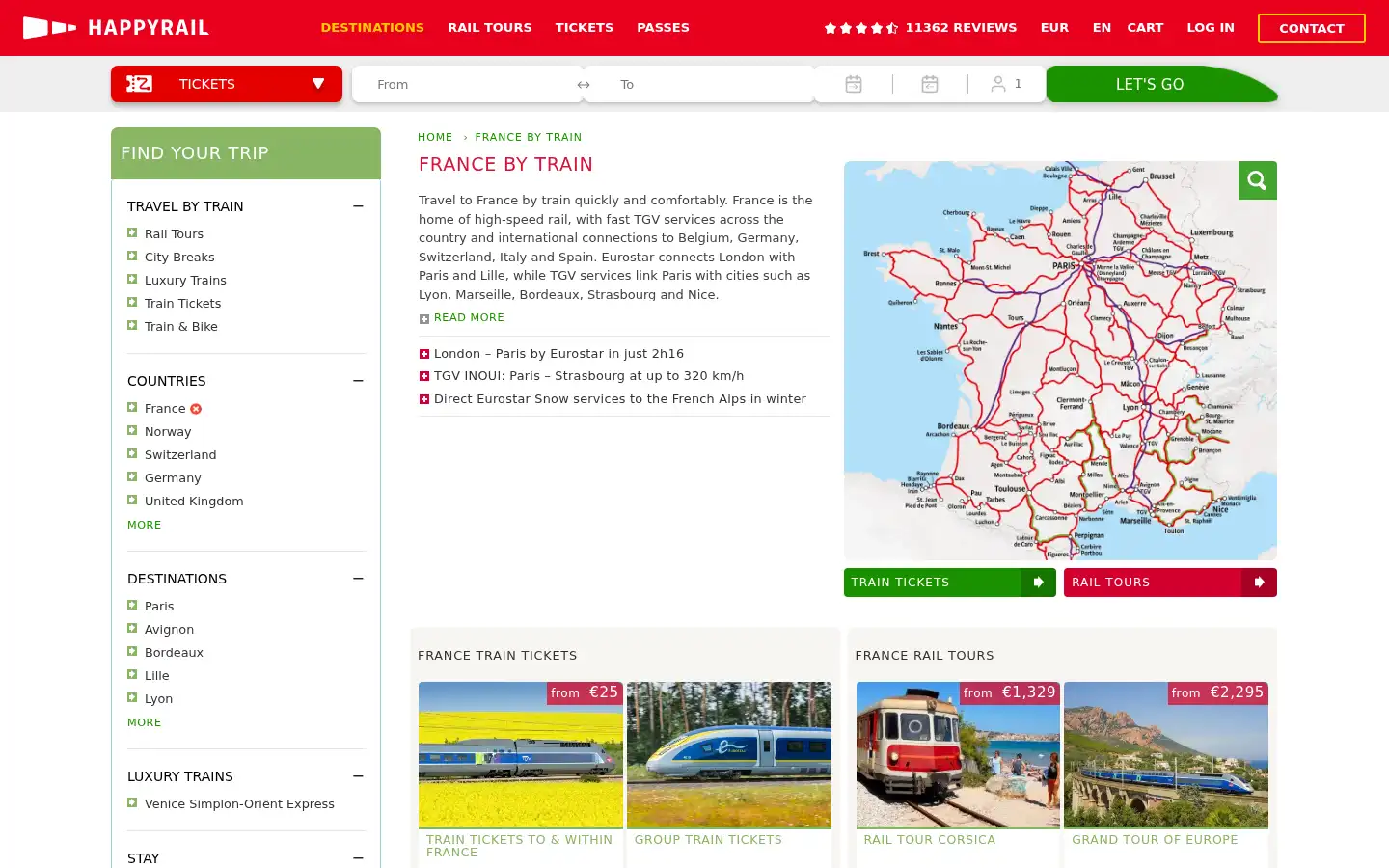 Screenshot of happyrail.com