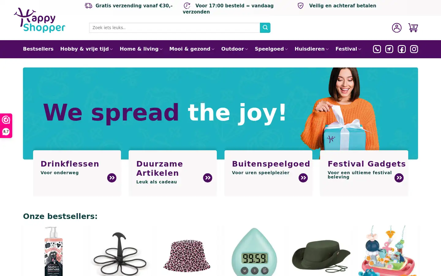 Screenshot of happyshopper.nl