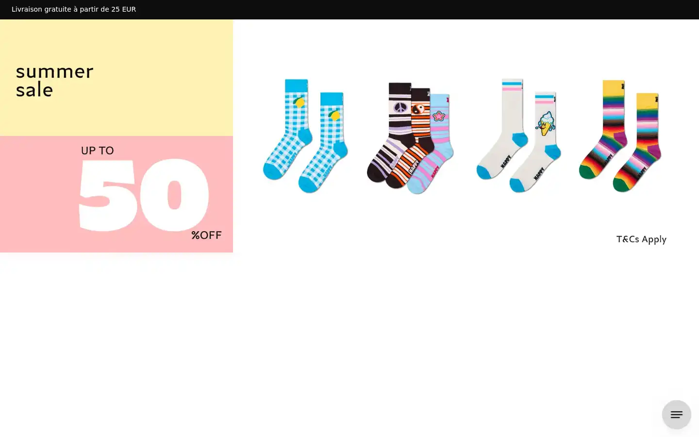 Screenshot of happysocks.com