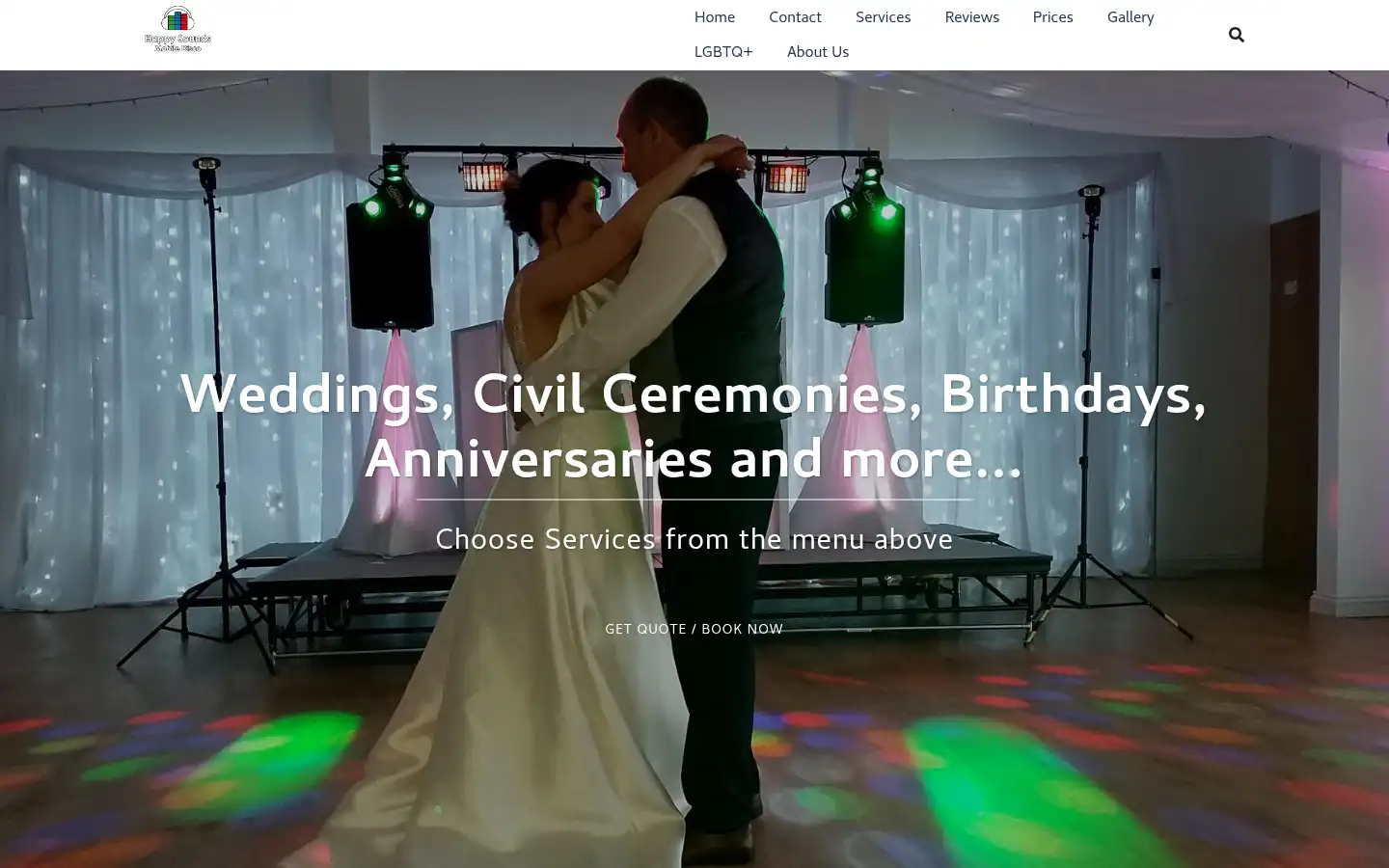 Screenshot of happysoundsmobiledisco.co.uk