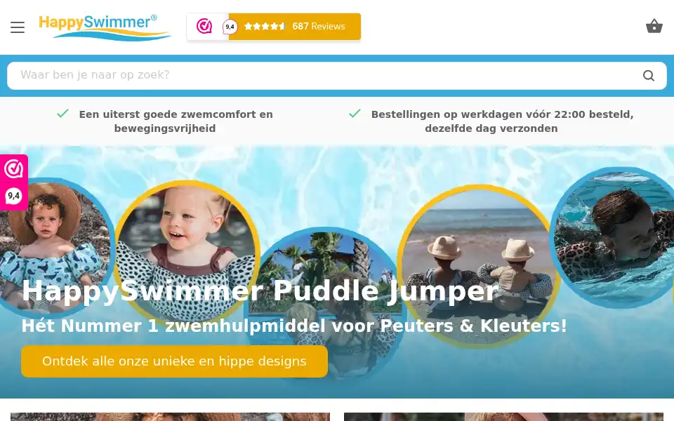 Screenshot of happyswimmer.nl