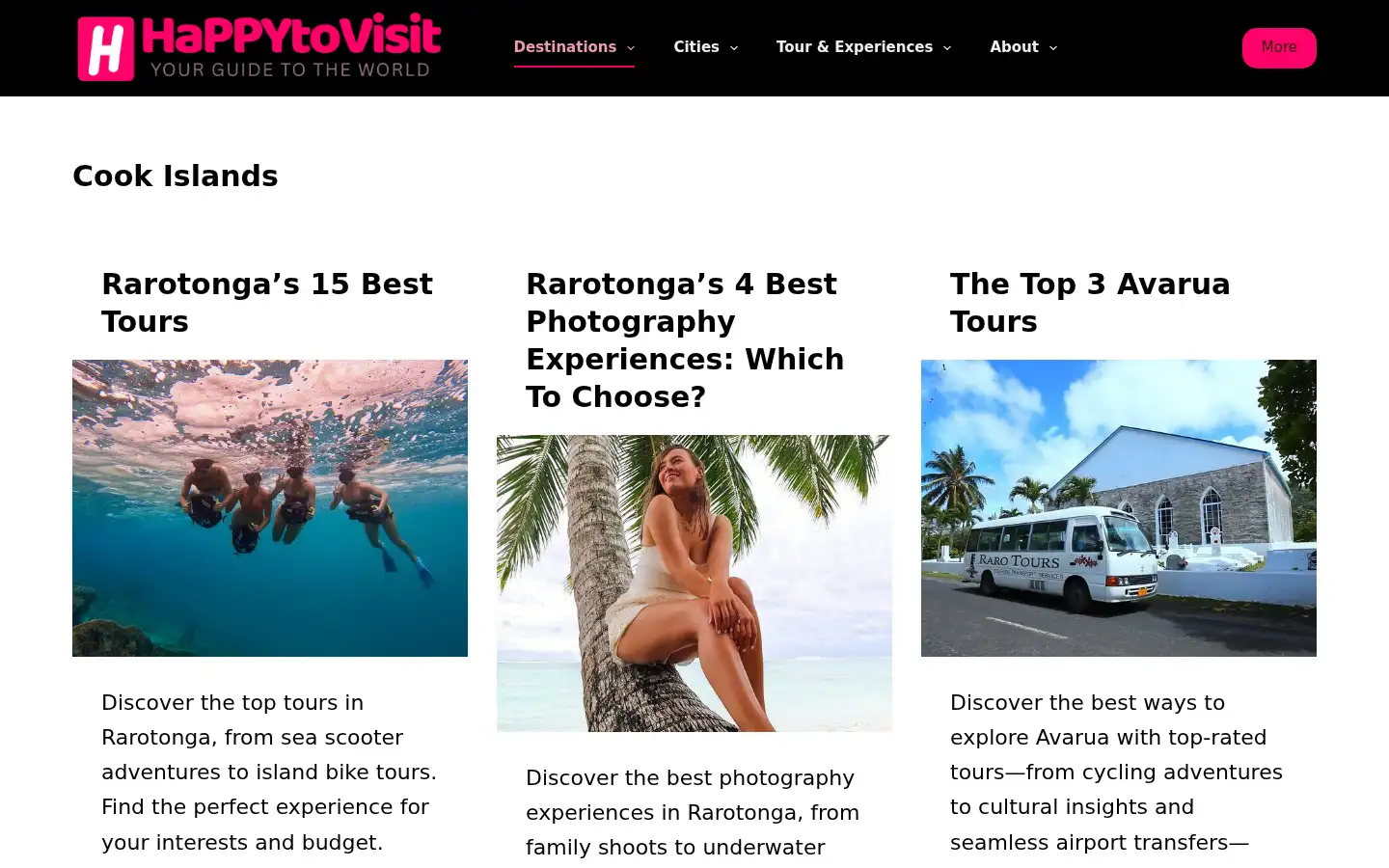 Screenshot of happytovisit.com