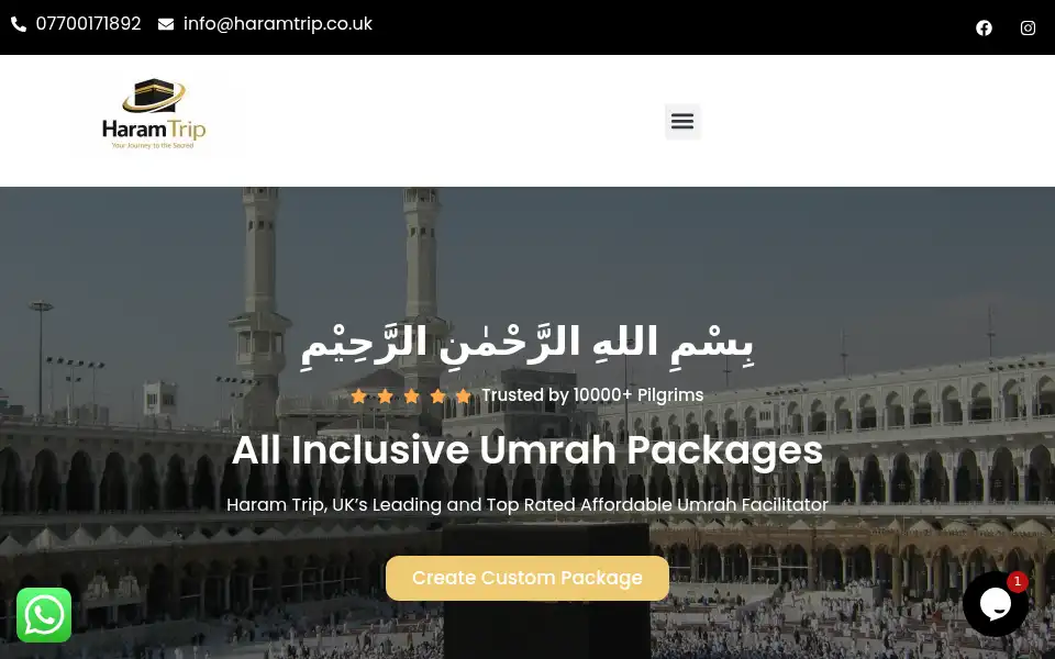 Screenshot of haramtrip.co.uk