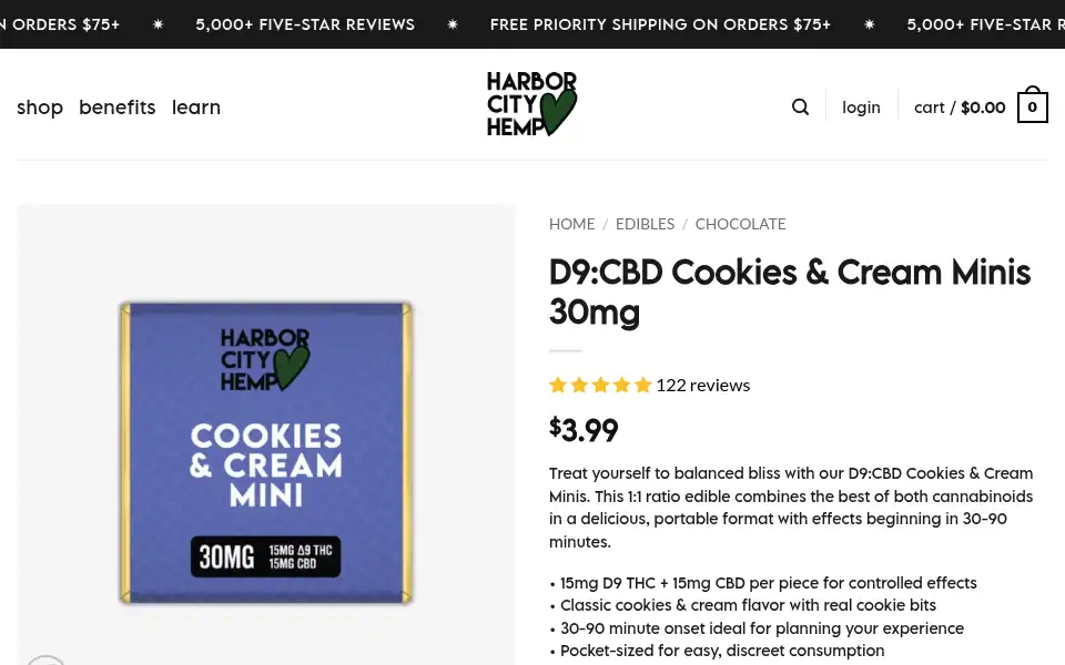 Screenshot of harborcityhemp.com