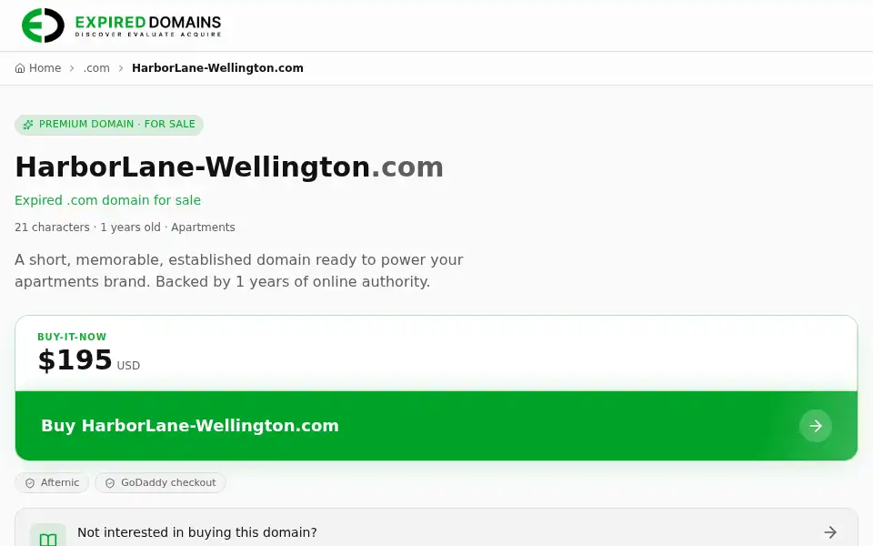Screenshot of harborlane-wellington.com