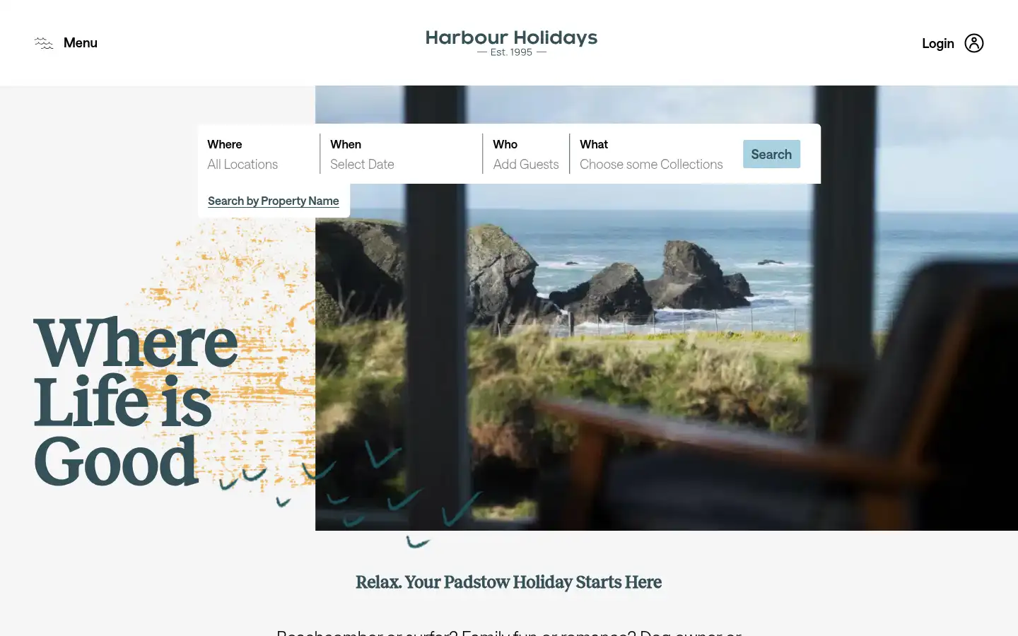 Screenshot of harbourholidays.co.uk