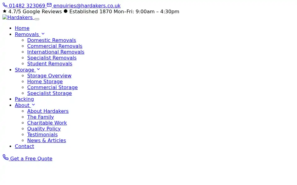 Screenshot of hardakers.co.uk