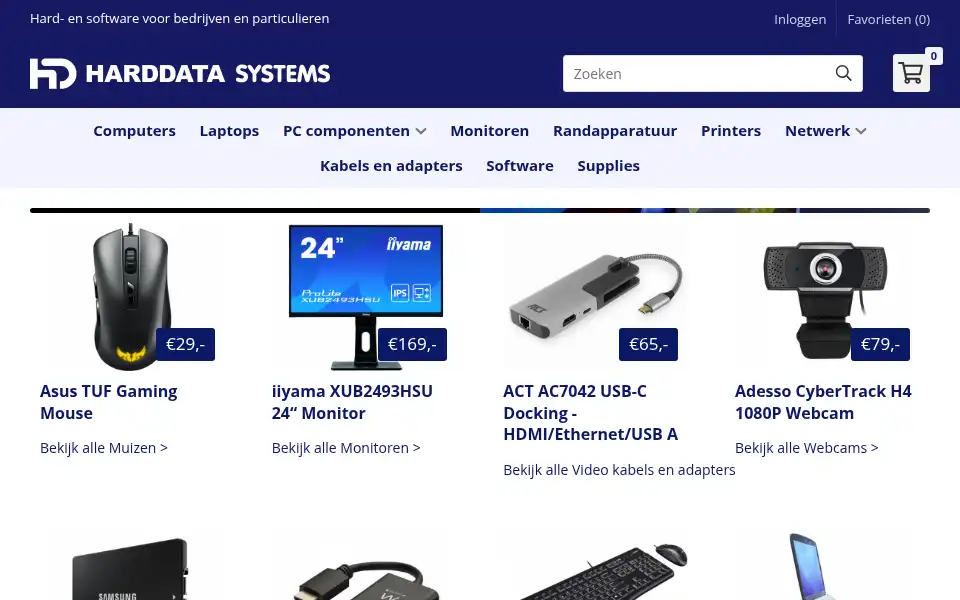 Screenshot of harddata.nl