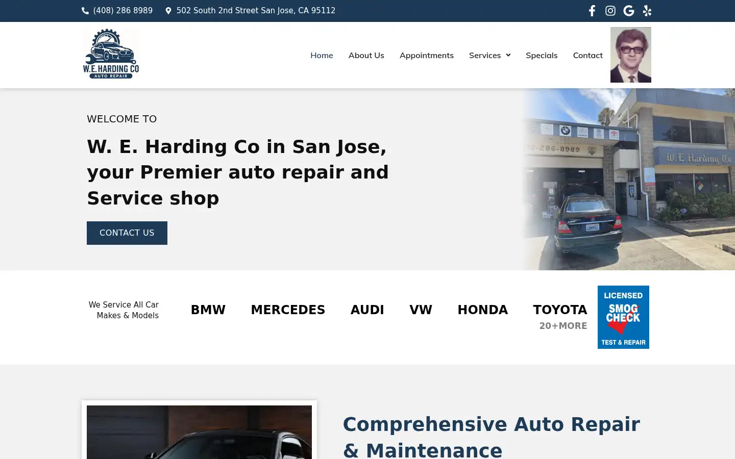 Screenshot of hardingautoservice.com