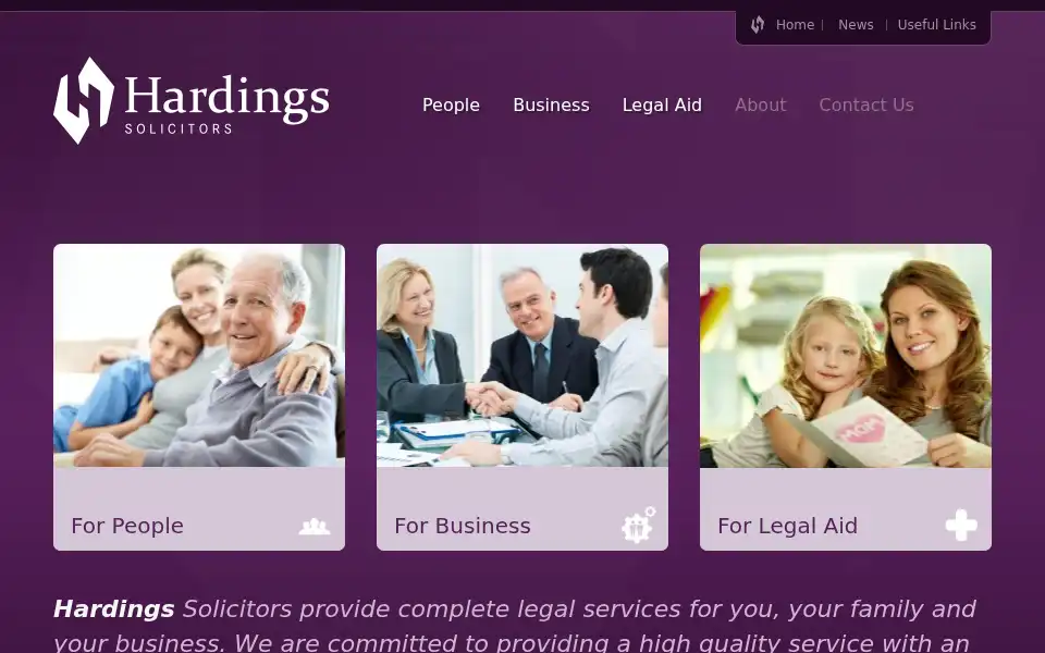 Screenshot of hardings-solicitors.co.uk