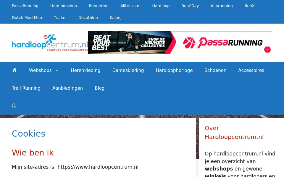Screenshot of hardloopcentrum.nl