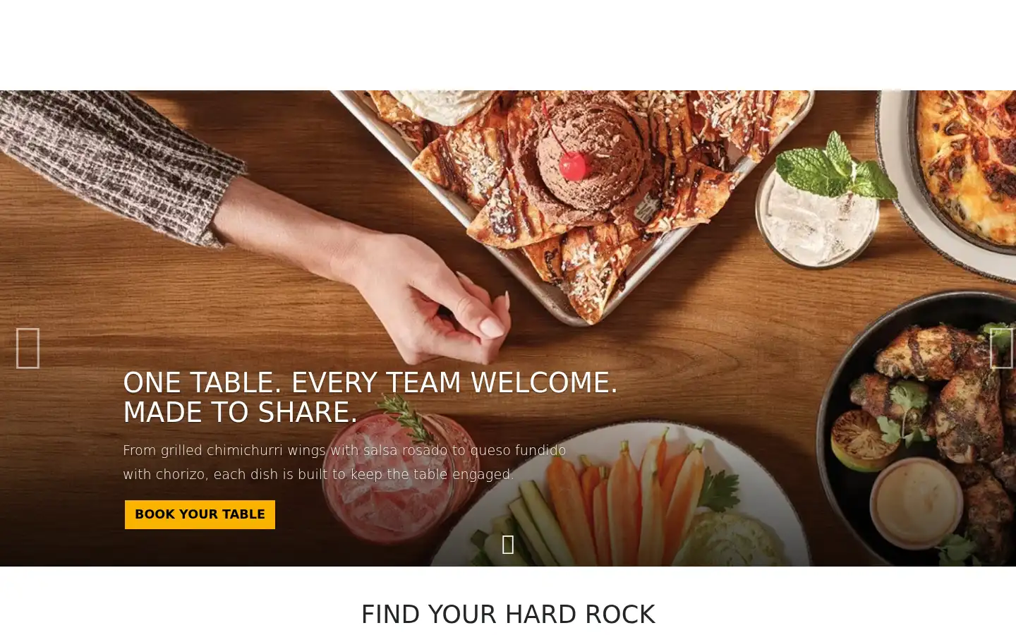Screenshot of hardrockcafe.com