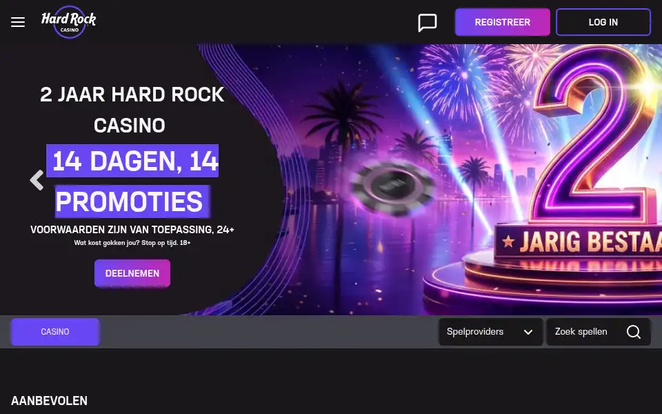 Screenshot of hardrockcasino.nl