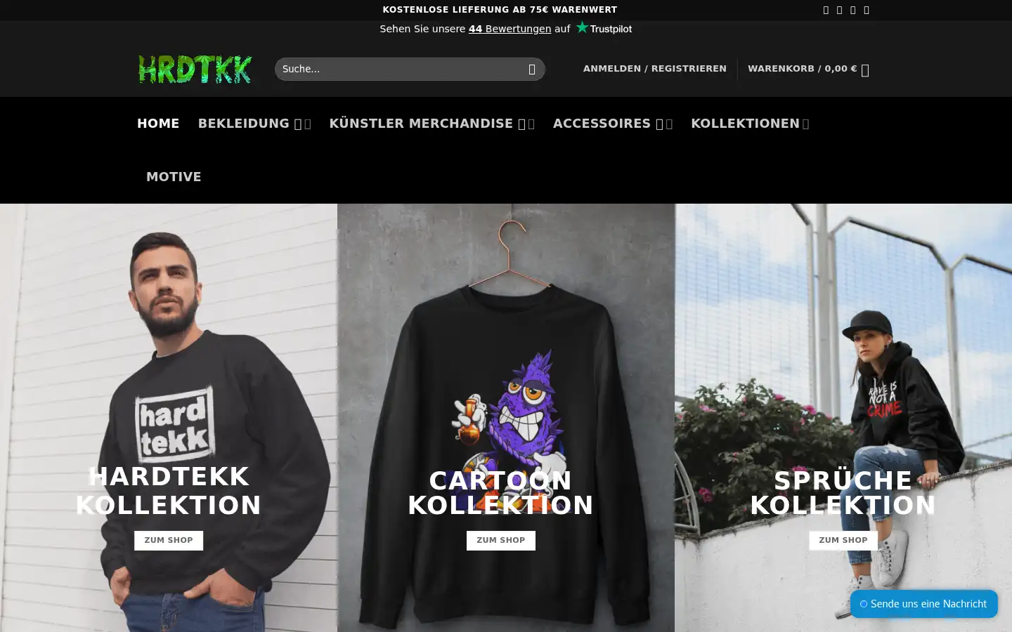 Screenshot of hardtekkshop.de