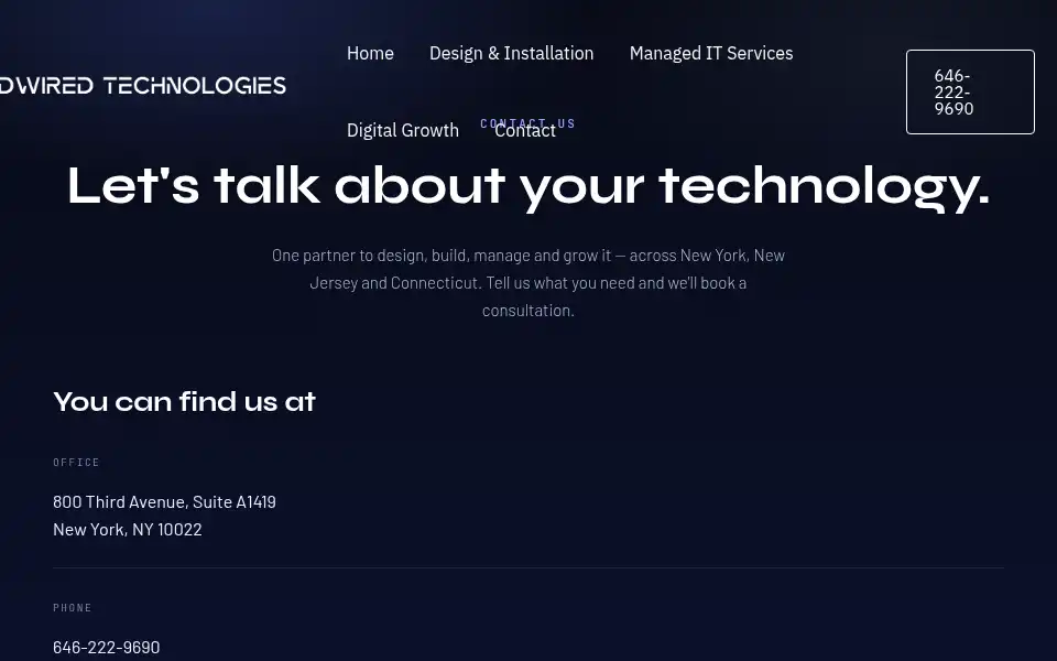 Screenshot of hardwiredtec.com
