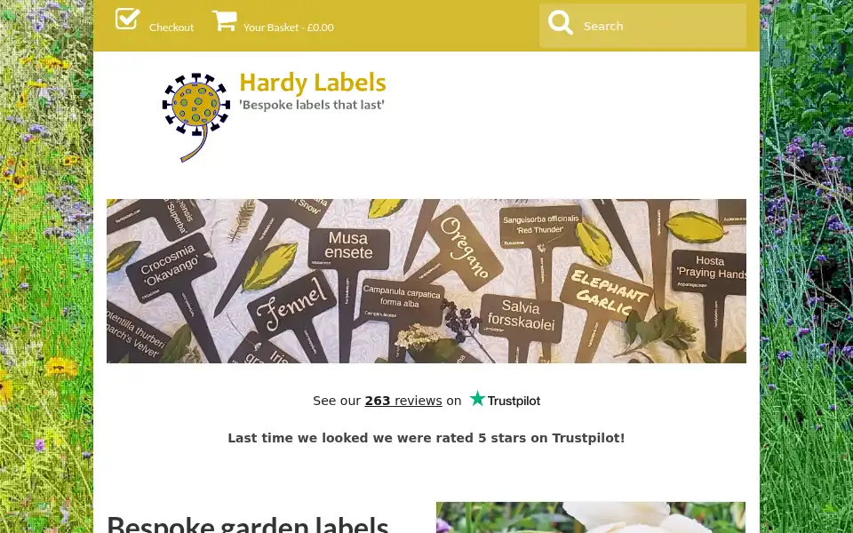Screenshot of hardylabels.com